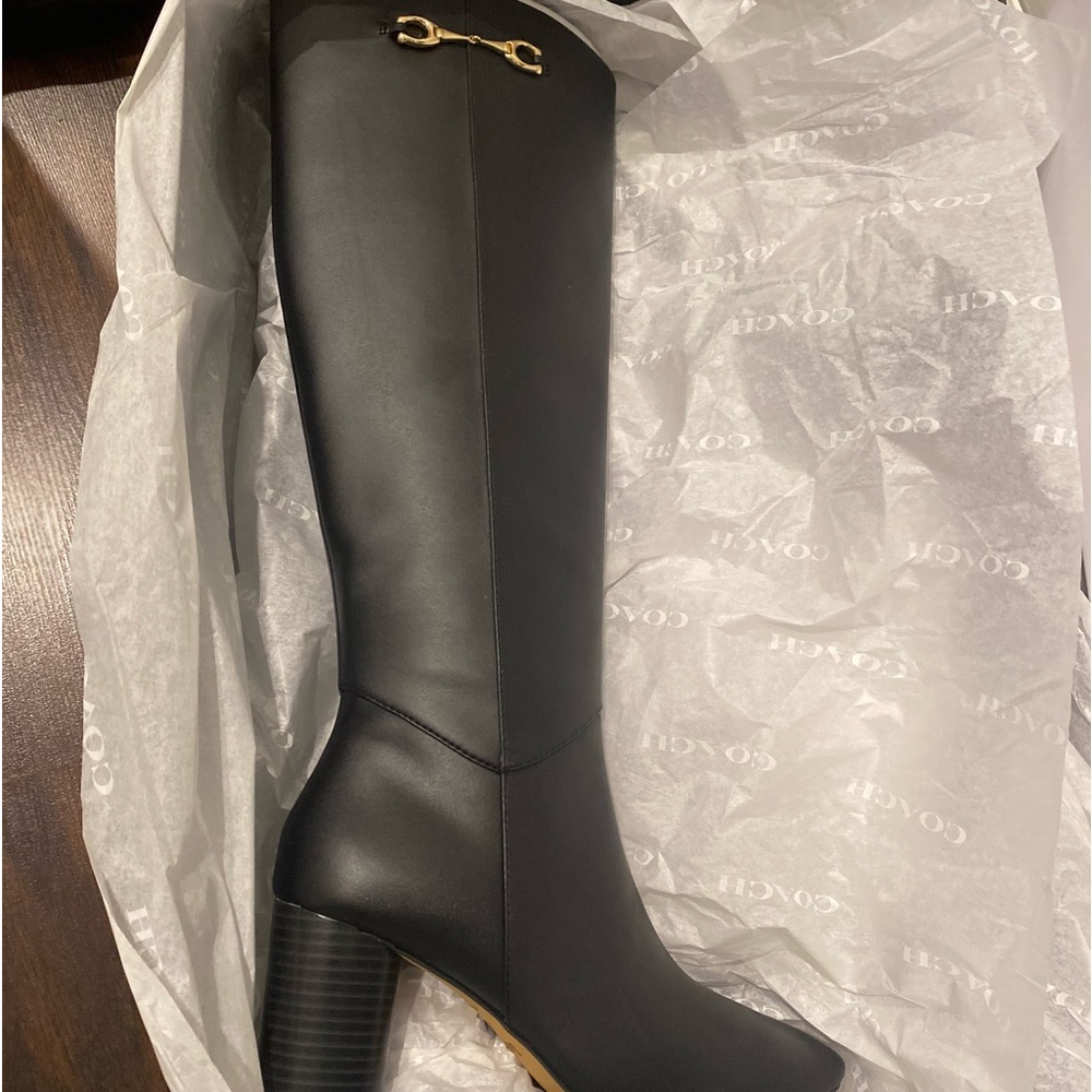 Coach tall black boots brand new with box